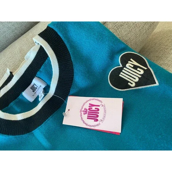 Juicy By Juicy Couture Women’s Crew Neck Long Sleeve Pullover Sweater Size L NWT - Picture 4 of 12